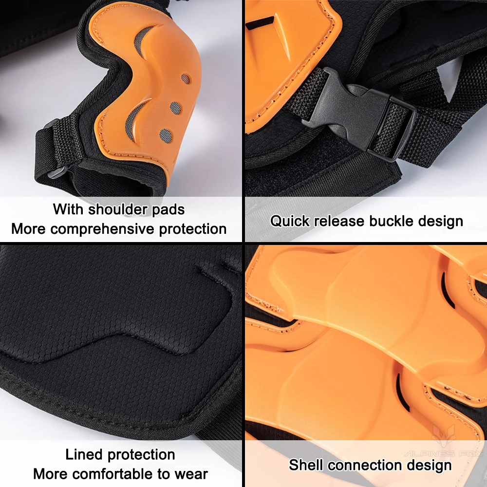 Kids Motorcycle Armor Suit Dirt Bike Gear Chest Protector Motocross Chest Protective Gear Elbow Knee Pads Guards