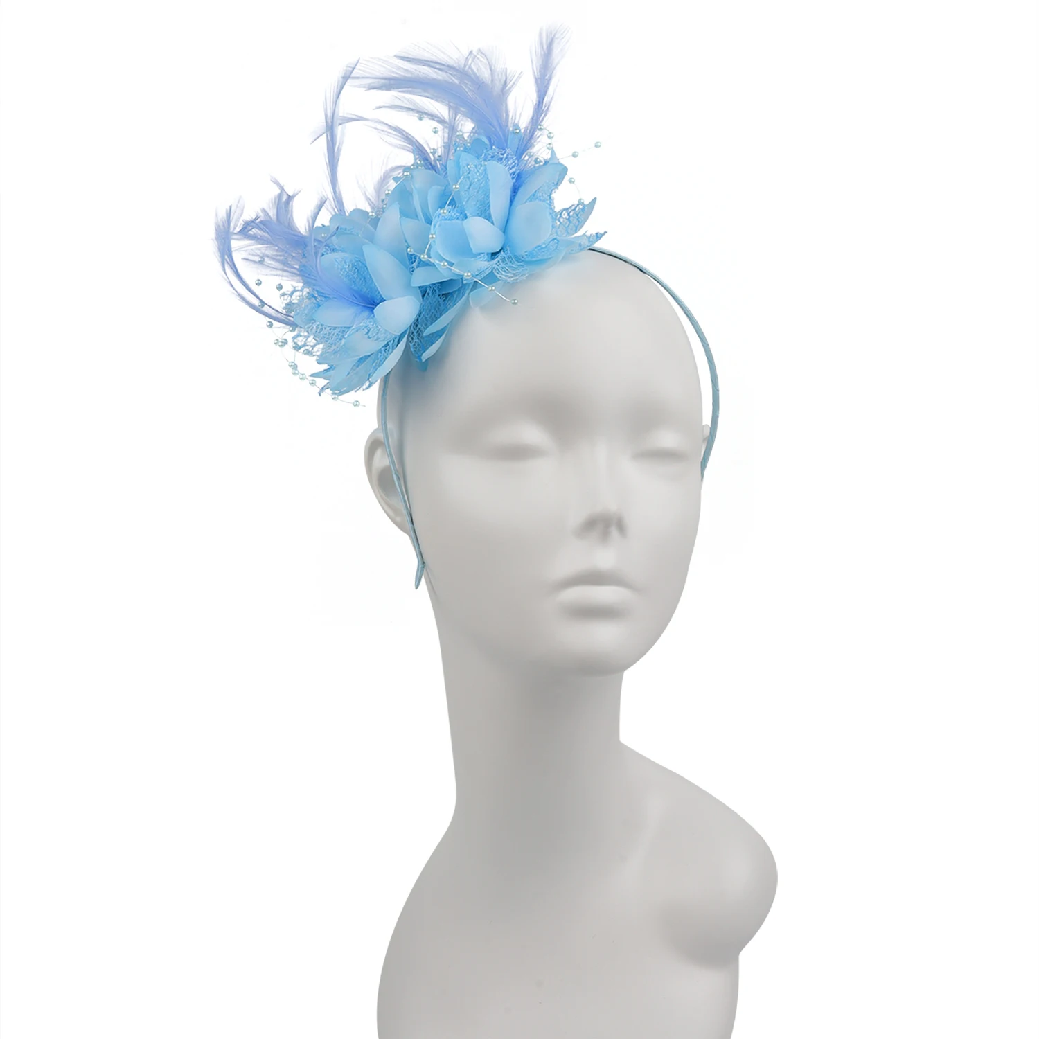 2025, neue Damen-Fascinator, Stirnband, Blume, Feder, Netzgarn, Cocktail, Teeparty, Alice, Kopfbedeckung, Hochzeit, Haarschmuck – Detail 2