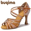 Latin Dance Shoes Rhinestone Wedding Shoes Indoor Shoes Sole High Heel Low Heel 1