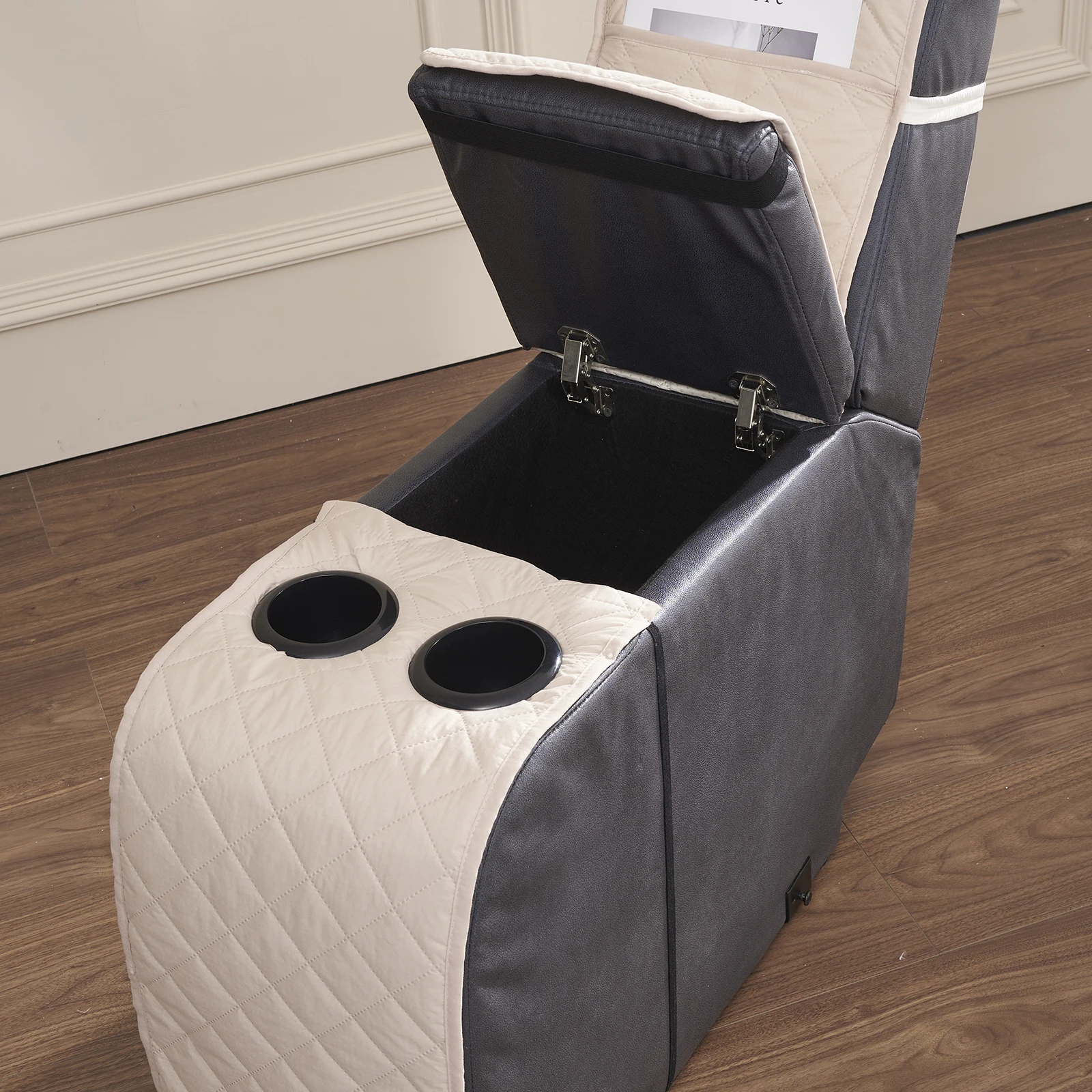2 Seater Recliner Slipcovers Center Console Cover Arm Sofa Chair Covers Pet Anti Slip Mat Protector