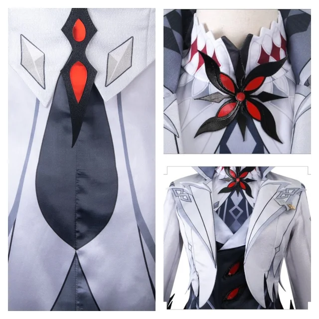 Arlecchino-Disfraz de Genshin Impact para mujer, conjunto de peluca Harbinger, sirvienta, Snezhnaya, Halloween - Imagen 5