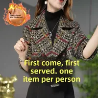 Plus Size British Style Plaid Short Coat Women's Warmth Fashionable Autumn Winter New Arrival High Quality Slimming Versatile...