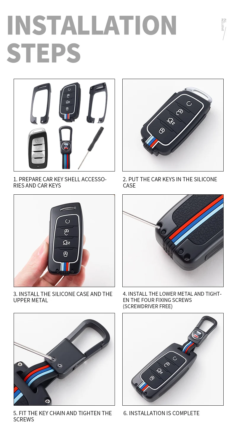 Portachiavi per Changan CS35 Plus custodia portachiavi in lega per auto per Changan CS75 PLUS CS85 coupé CS95 Set di accessori per tappi remoti - S7d41409517994310967cc6fb4dd1821fv