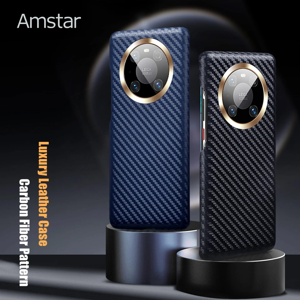 

Роскошный кожаный защитный чехол Amstar для Huawei Mate 30 40 Pro Plus P40 Pro Plus, чехол ручной работы из углеродного волокна с текстурным рисунком