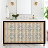 Retro Geometric Kitchen Cabinet Curtain Dust-proof Cupboard Wardrobe Curtain Bedroom Bookshelf Short Curtains Half-Curtain 4