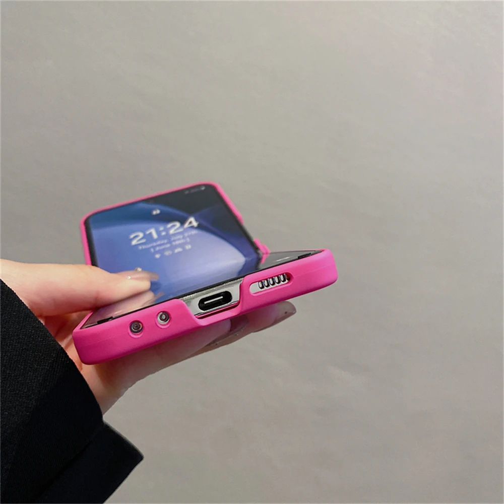 Candy Color Skin Feel Hinge Protective Phone Case Cover
