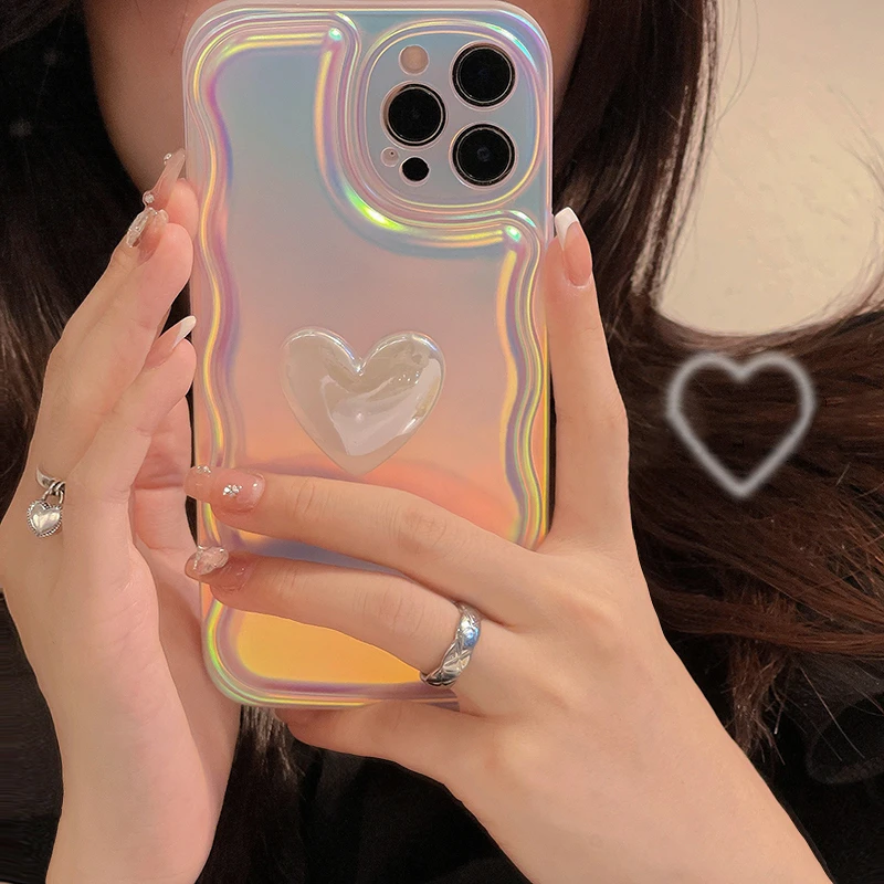 Custodia Per Telefono Laser Love Heart Per IPhone 13 Pro Da 6,1 - Foto 4