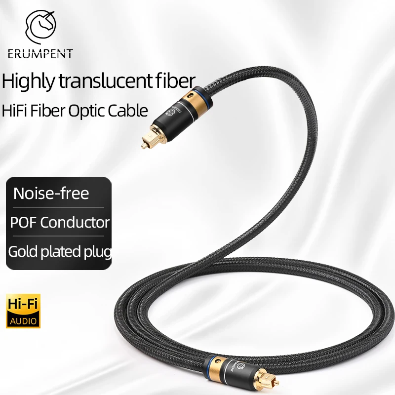 ERUMPENT HiFi Digital Optical Fiber Audio Cable with POF Conductor for Superior Sound Quality