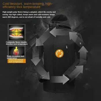 Winter Autumn Fleece Men's Jacket. Waterproof Suitable for Outdoor Fishing Hiking Camping Tracksuits Coat Thermal 5