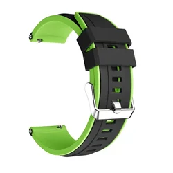 Durable Rubber Watch Strap - 20mm/22mm Replacement Bracelet for 22mm Watchband (Black Green)