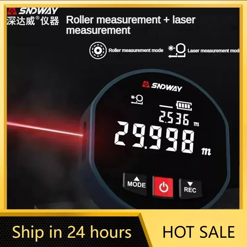 SNDWAY Roller Laser Rangefinder X30A X30D Laser & Roll Dual Mode Distance Meter Trena Laser Tape Measure Range Finder Home Tools