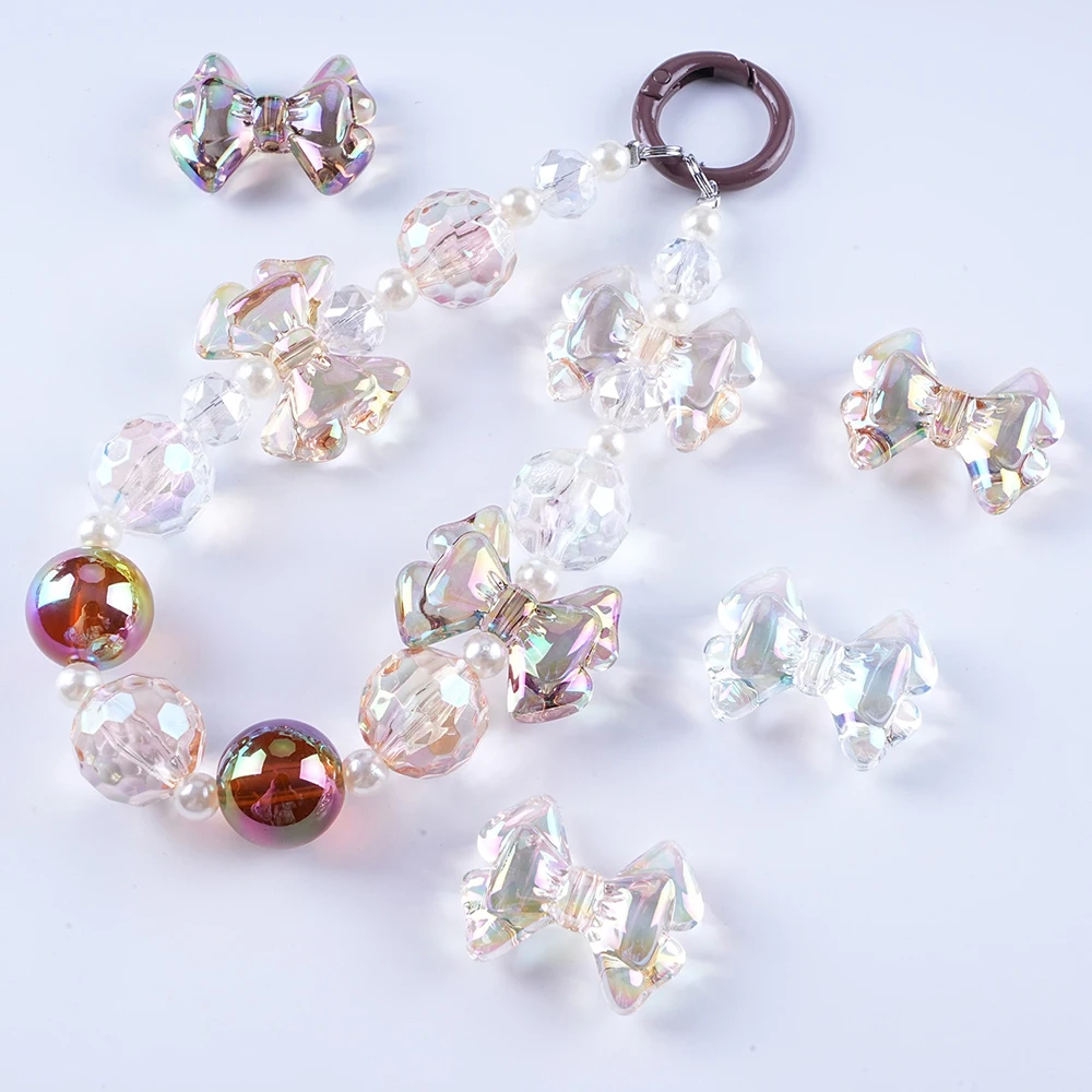 UV Transparent Butterfly Bow Acrylic Beads - Jewelry Making & DIY Accessories