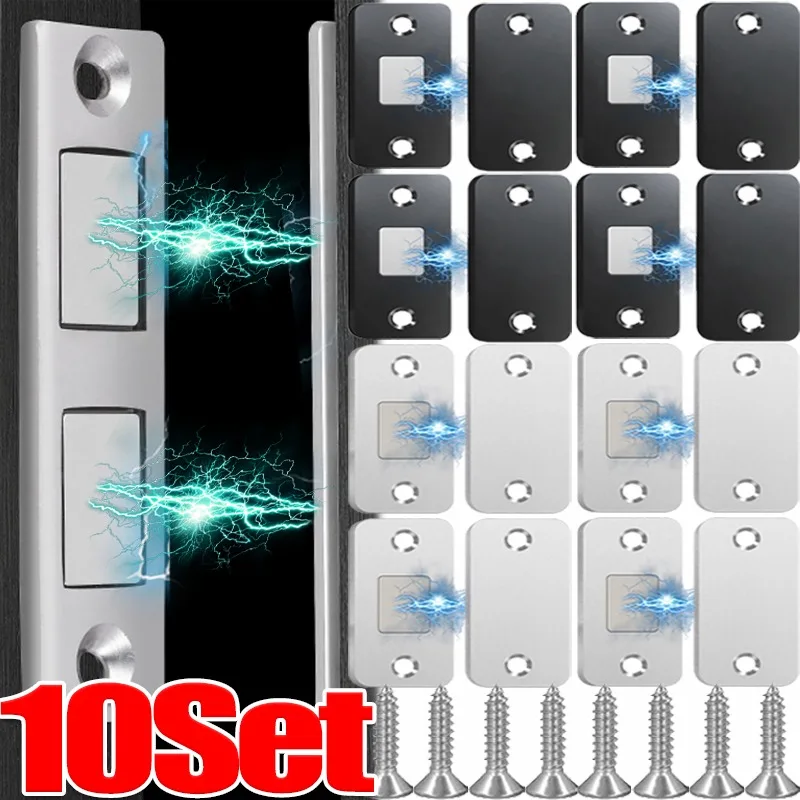 Strong Magnetic Cabinet Catches Ultra Thin Door Stops Magnets Invisible Adhesive Drawer Magnet Catch Cupboard Closet Closer Lock