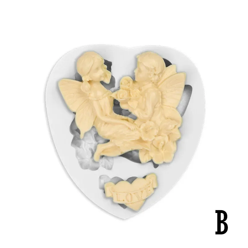 Angel Hand Soap Silicone Mold Roses Flower Fairy Chocolate Cake 3D Soap Making Supplies