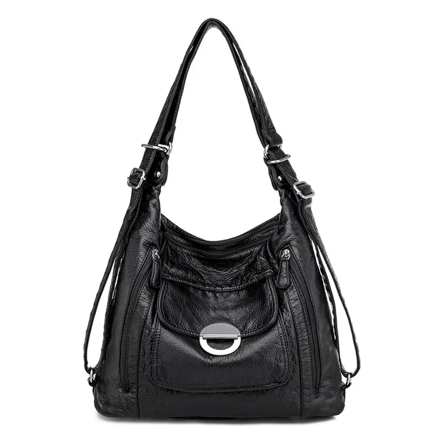 Bolsos de mano de cuero genuino, bolso de mano informal multifunción, mochila, bolsos para mujer, bolsos de hombro, bolso de mano para mujer, bolsas