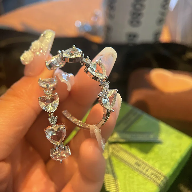 

Romantic love earrings summer color fashion big circle elegant sweet girl hoop earrings