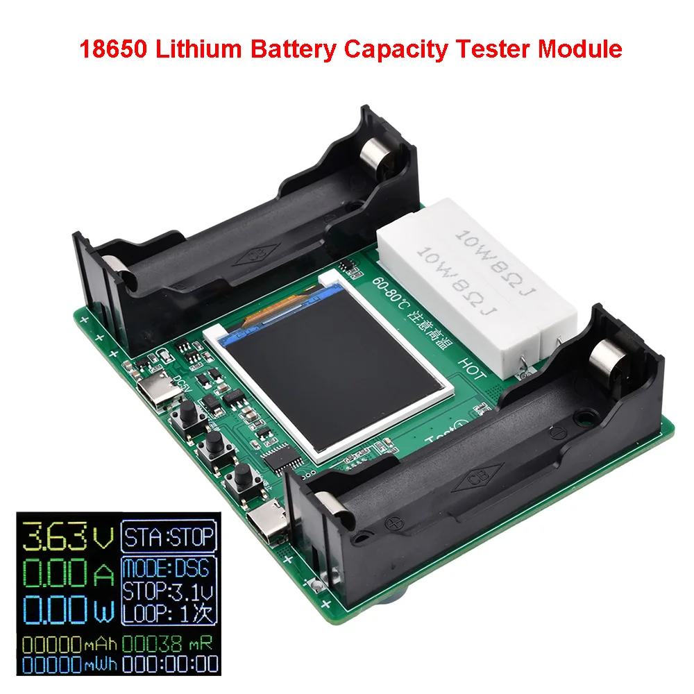 18650 Modulo Tester Di Capacità Della Batteria Al Litio Mah Mwh Modulo Rilevatore Di Potenza Della Batteria Digitale 18650 Tester Della Batteria Tipo-