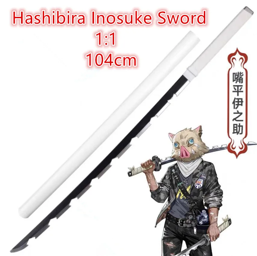 

104cm Hashibira Inosuke Sword Weapon Demon Slayer Kimetsu no Yaiba Cosplay Sword 1:1 Anime Ninja Knife PU toy