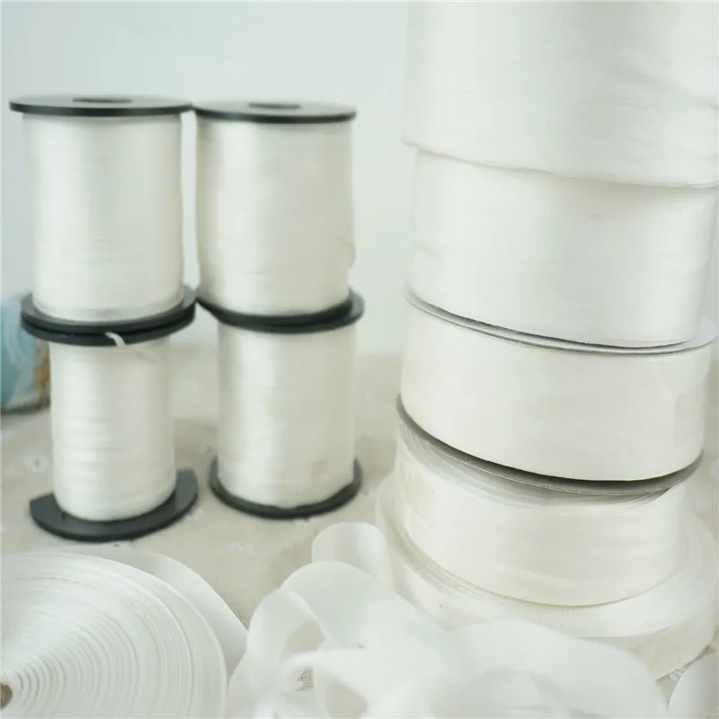 32mmX90m Undyed White 100% Pure Silk Embroidery Ribbon Thin Taffeta Silk  Satin Print Ribbon Handcraft