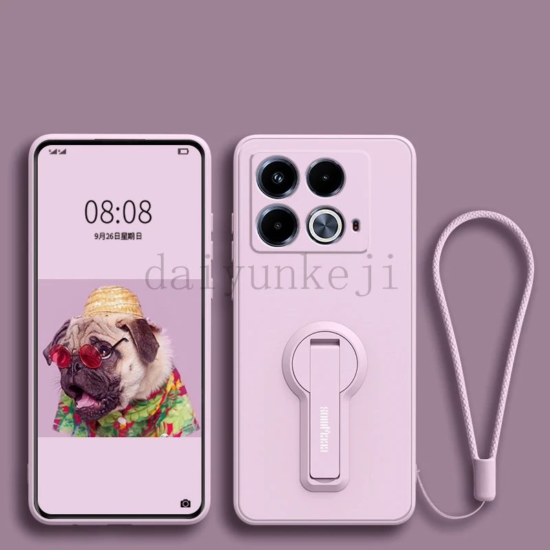Silicone Soft Phone Case with Holder Bracket and Screen Protector