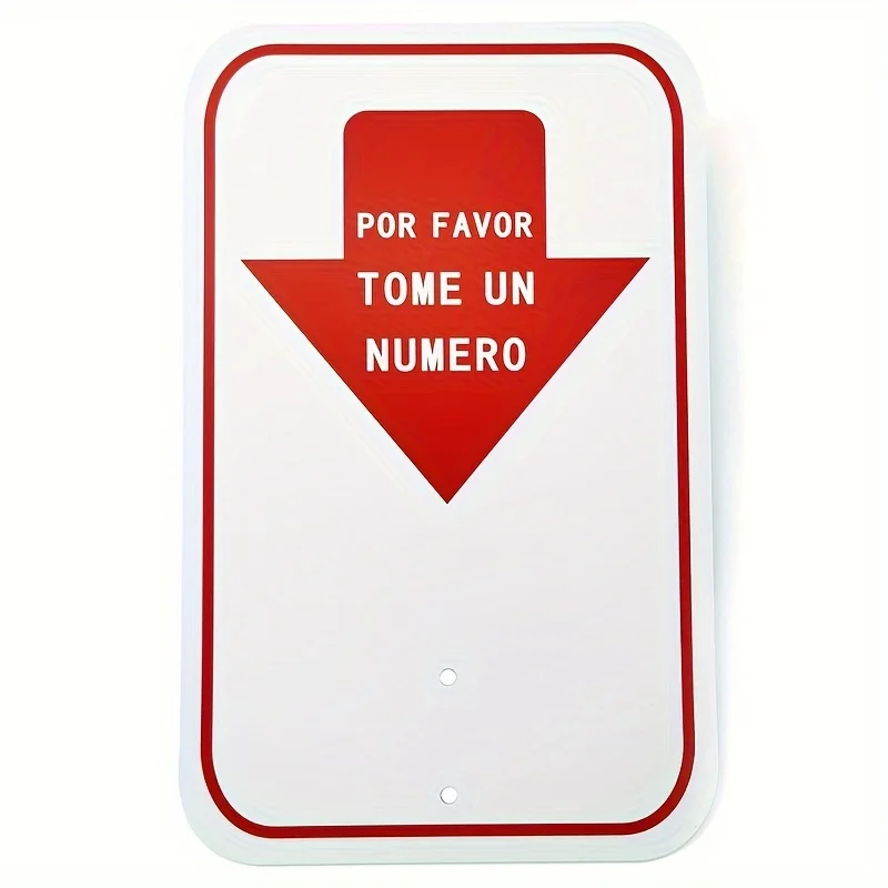 Take-a-Number Sign-Take A Number Dispenser Sign for Ticket Dispenser Red/White
