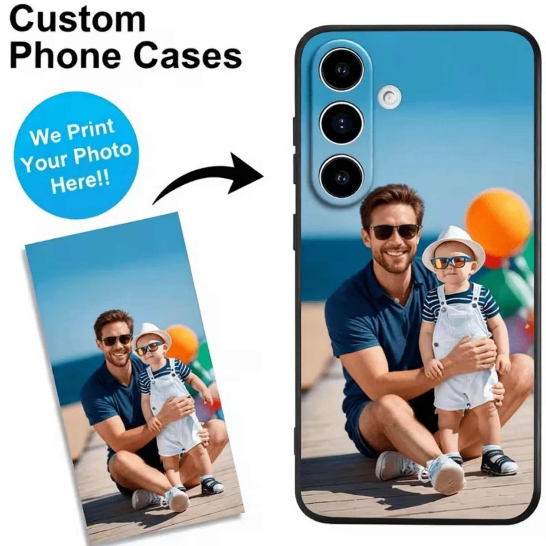 Customizable Silicone Phone Case with Personal Photo - Durable TPU Cover