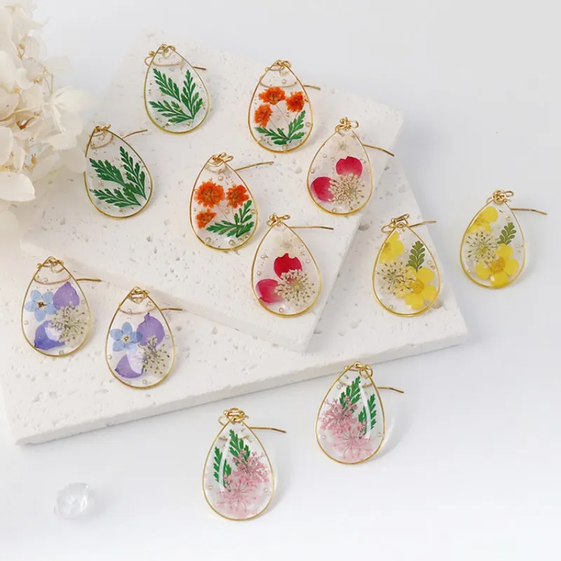 Unique Pressed Flower Earring Handmaking Epoxy Resin Natural Flower Pressed Earring Statement Jewelry Women Floral Drop Earring - Image 3