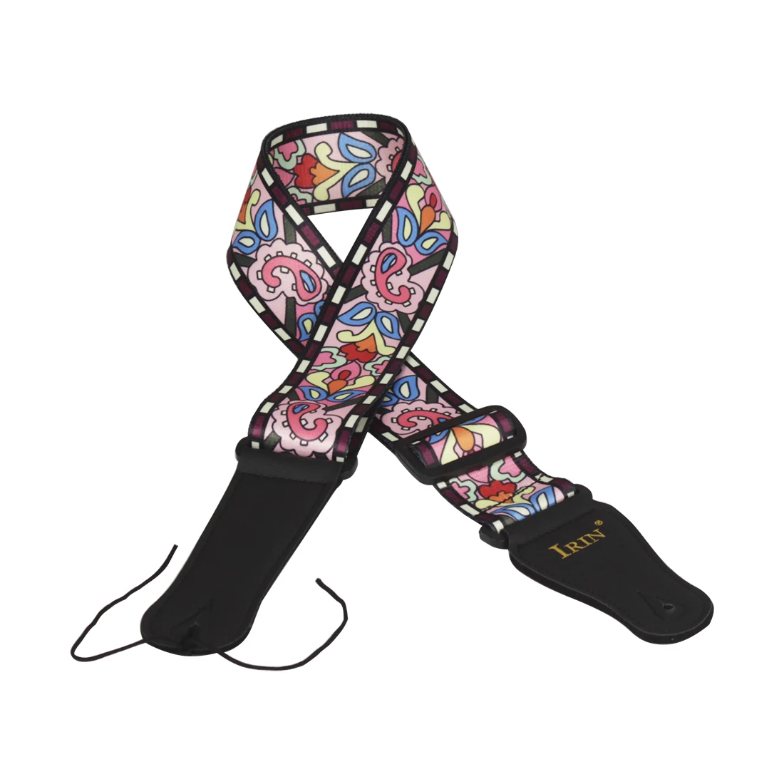Ethnic Style Adjustable Embroidered Guitar Strap - Premium Polyester and Pure Cotton