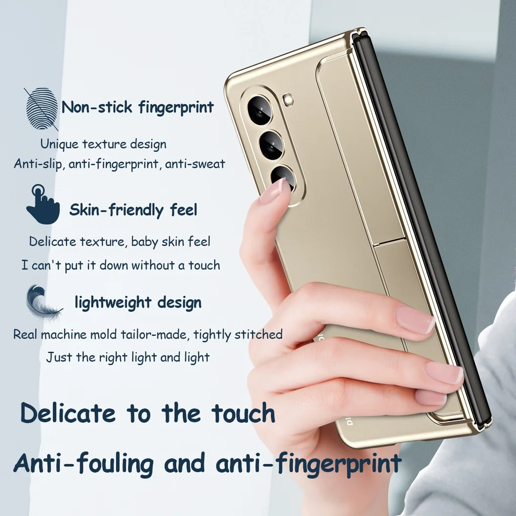 2 In 1 Invisible Pen Holder Stealth Rack Case For Samsung Galaxy Z Fold 5 Fold 4 5G Case with Hinge Protective Film Cover