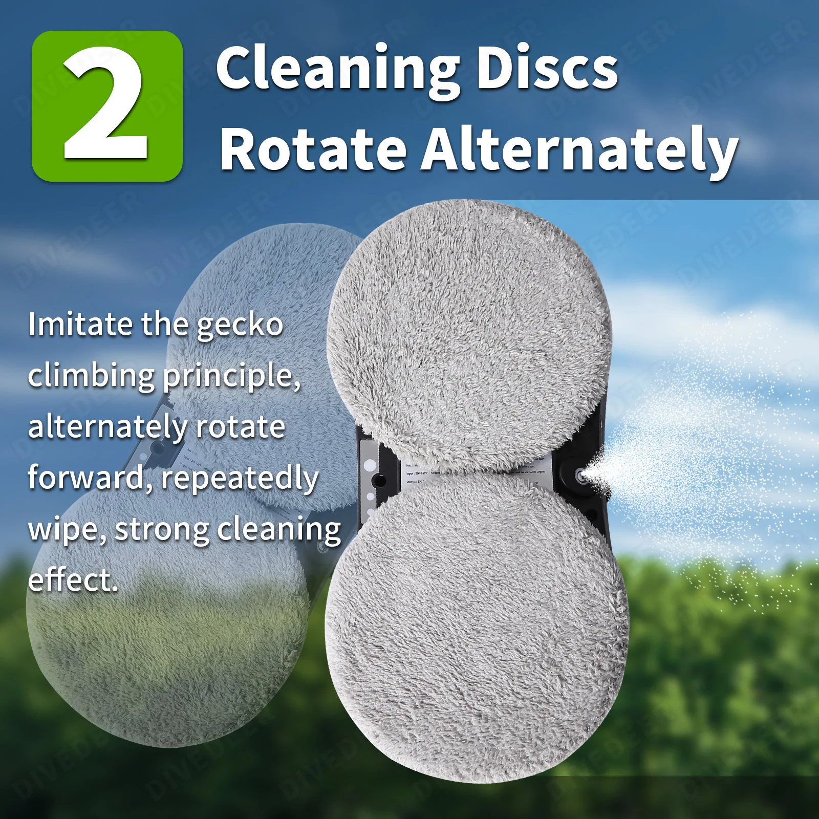 지능형 물 스프레이 창문 청소 로봇, 브러시리스 모터, 유리 청소기, 스프레이 타입, 창문 청소 로봇