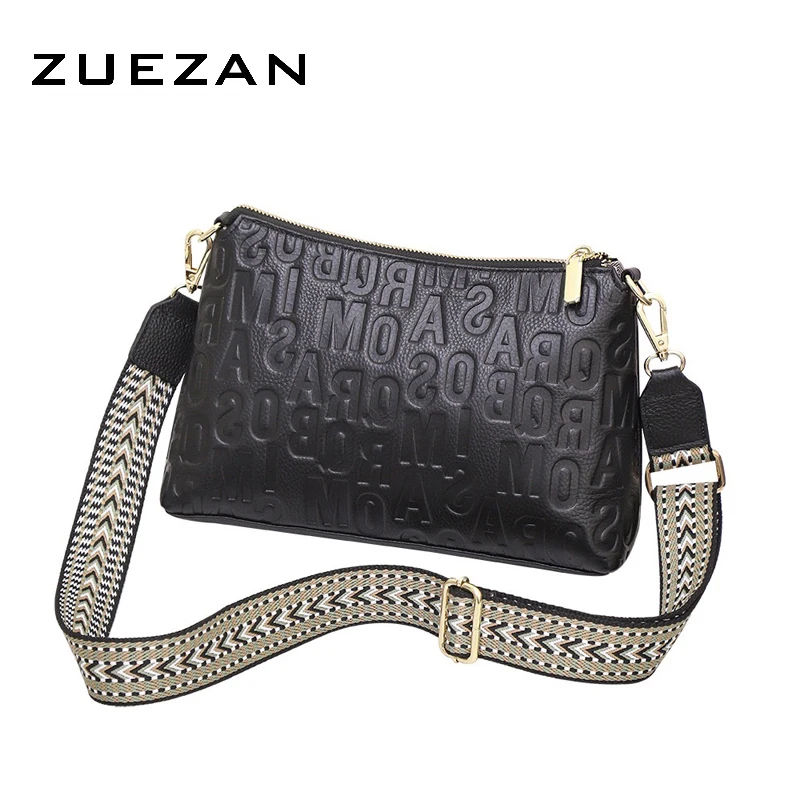 Letters Embossing ,Real Skin Shoulder Bag, 100% Natural Cowhide,Fashion Messenger Bag,Women Genuine Leather Crossbody Bag,D340