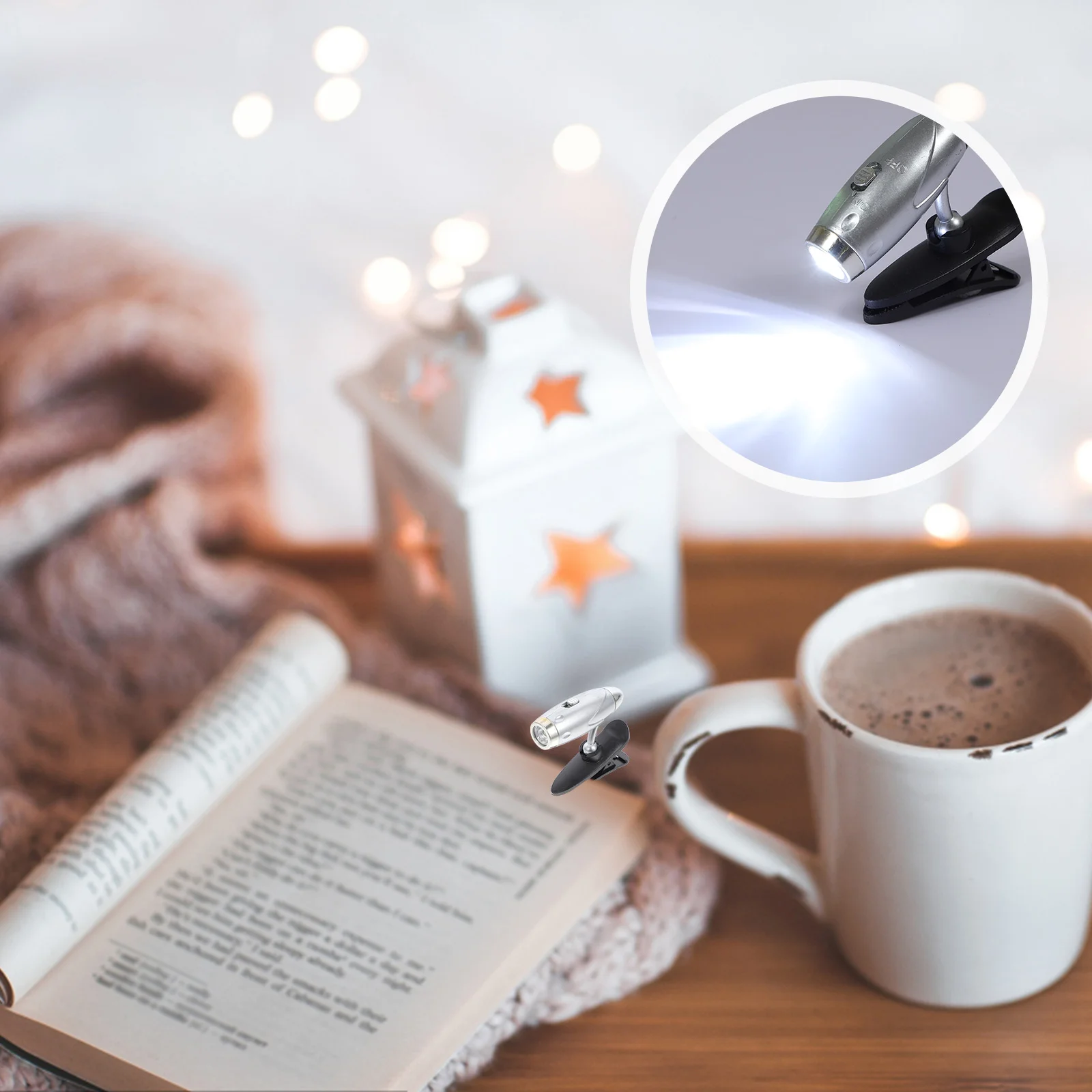

LED Light Mini Clip on Book Lamp Adjustable Reading Book LED Light (Silver)