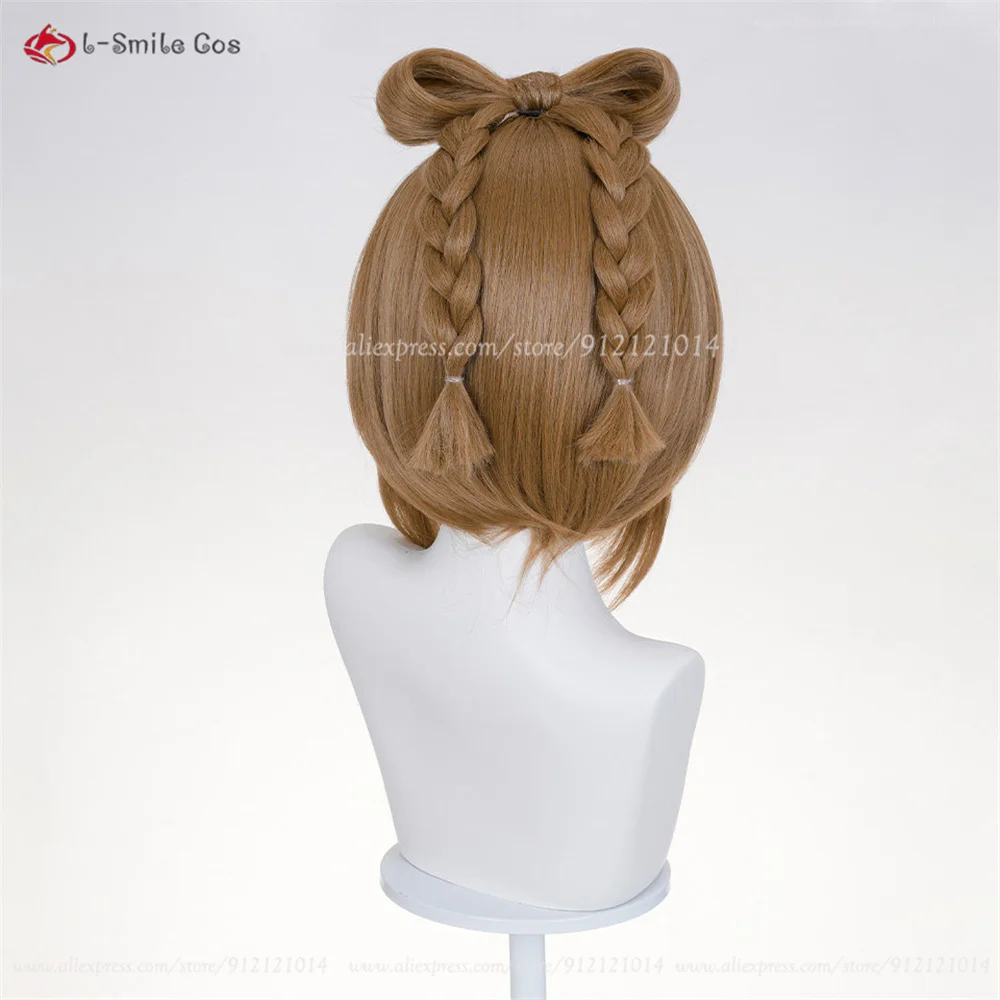 Yaoyao Cosplay Perücke 36cm Braun Heat Resistant Synthetik Anime Halloween Weihnachten 6