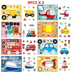 Transportation Vehicles DIY Face Sticker Set - Versatile Decorative Decals (16PCS)