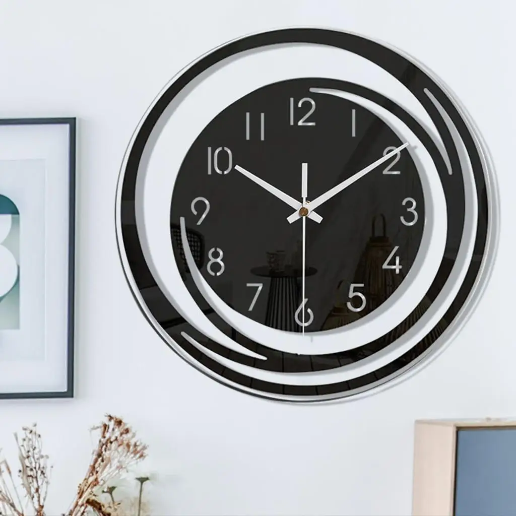Nordic Wall Clock round 12 Inch Non Ticking Decorative Clock