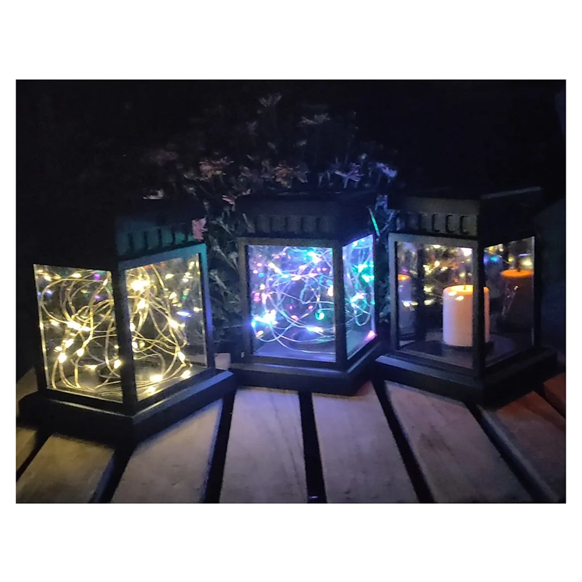 BAAU Solar Hanging Lantern Outdoor, Candle Effect Light, Garden Light Night Light Waterproof Pendant B