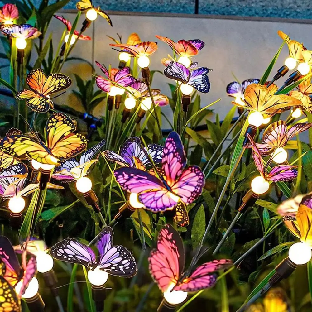 

Swaying Butterfly Light LED Garden Lamp Waterproof Automatic Charging Solar-Powered Landscape Light Yard Patio Pathway Decoratio