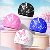 Waterproof Silicone Swim Caps for Women Men High Ealsitc Long Hair Ear Protection Swimming Cap Butterfly Printed Adult Swim Caps 2