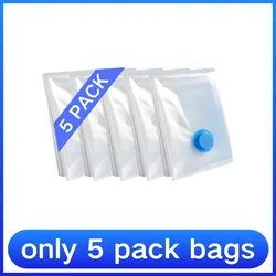 Vacuum Storage Bags and Pump Kit - Space-Saving Solution for Clothes and Travel Essentials (Only 5 pack bags)