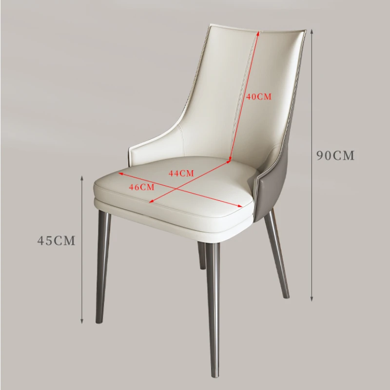Modern Leather Dining chair restaurant furniture kitchen backrest stool minimalist hotel soft Cafe chairs Design vanity chair