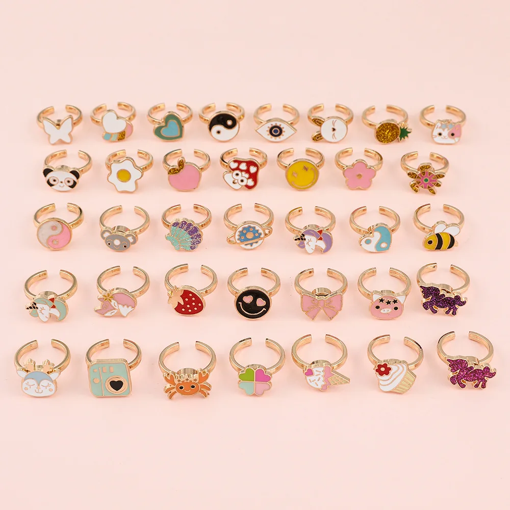 Children-s-Cute-Cartoon-Rings-Candy-Flower-Animal-Bow-Shape-Ring-Set ...