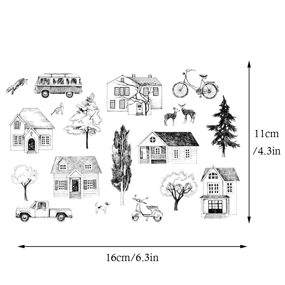 Pine Trees Roses Dreams Clear Stamps Seals DIY Scrapbooking Card Making Album Decorative Silicone Stamp Crafts clear stamps,clear rubber stamps