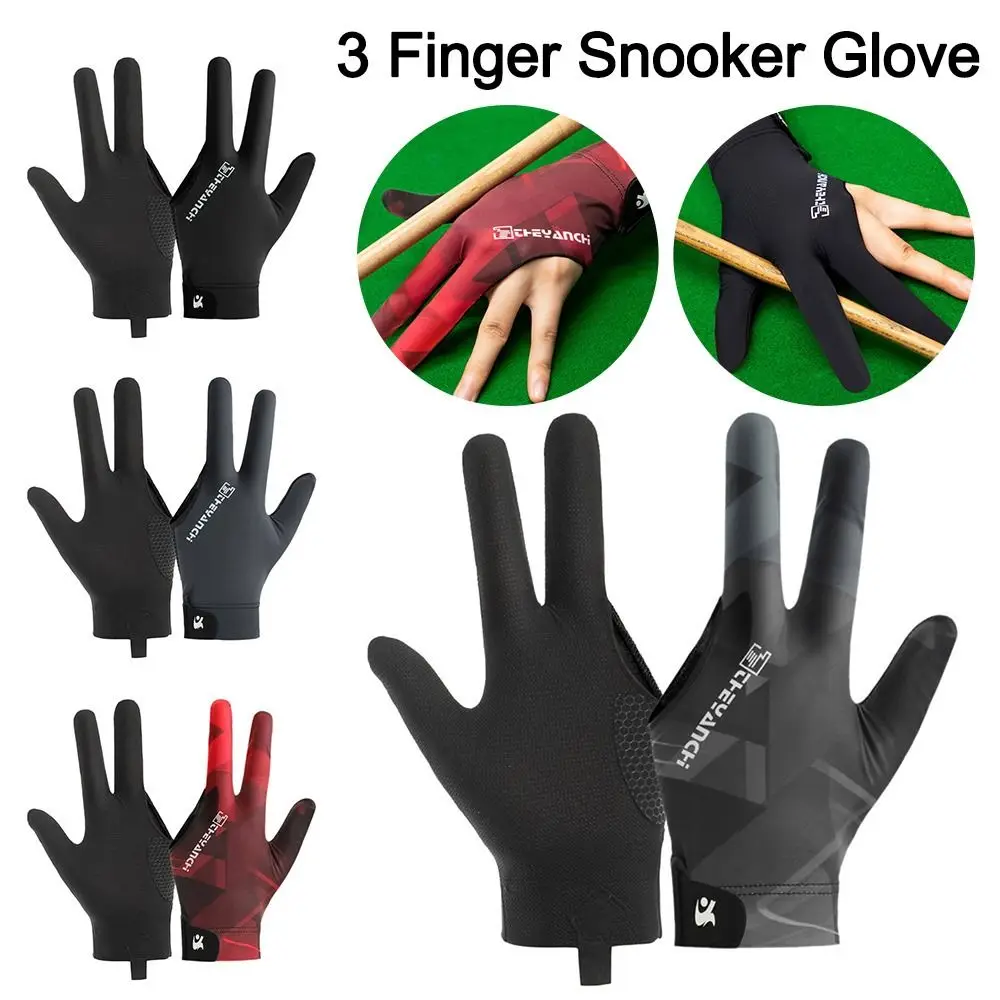 Left Hand Billiards Glove Non Slip Breathable Three Fingers Glove Elastic Snooker Billiard Glove Fitness Accessories