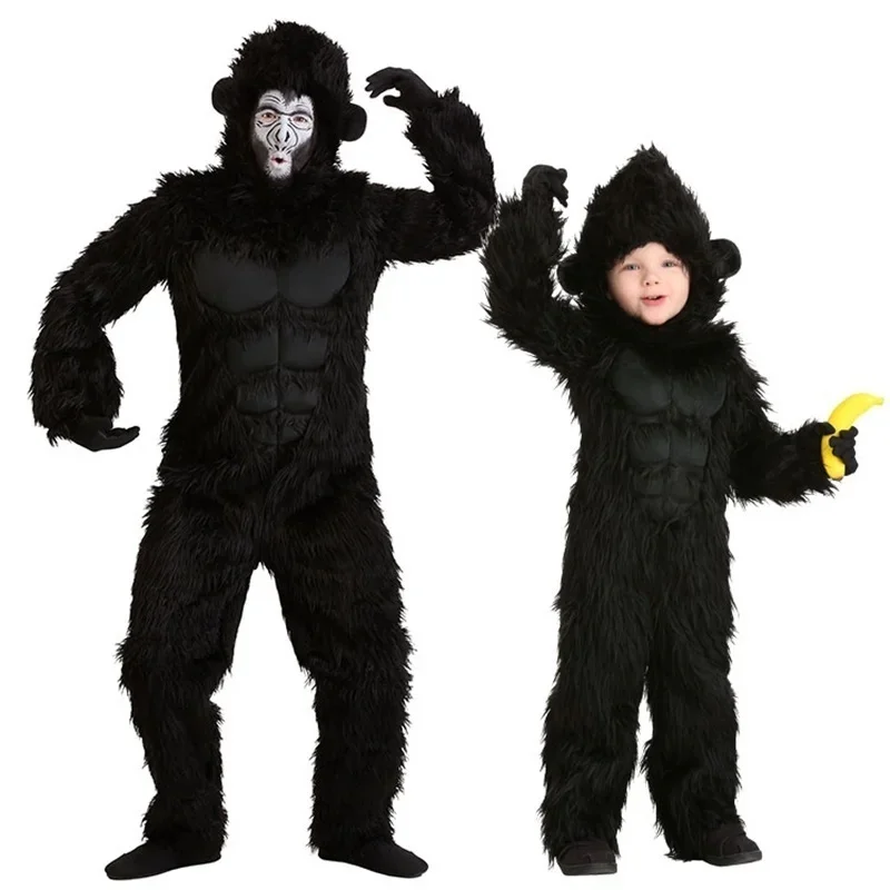 

King Kong Cosplay Costume for Adult Kids Plush Furry Mascot Anime Halloween Venice Carnival Dress Suit Fursuit orangutan Gorilla
