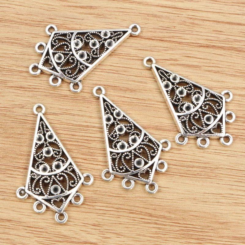 20pcs 33x21mm Antike Silber Überzogene Vintage Blume Tibetischen Retro Anschluss Charme Anhänger DIY Halskette Schmuck Erkenntnisse