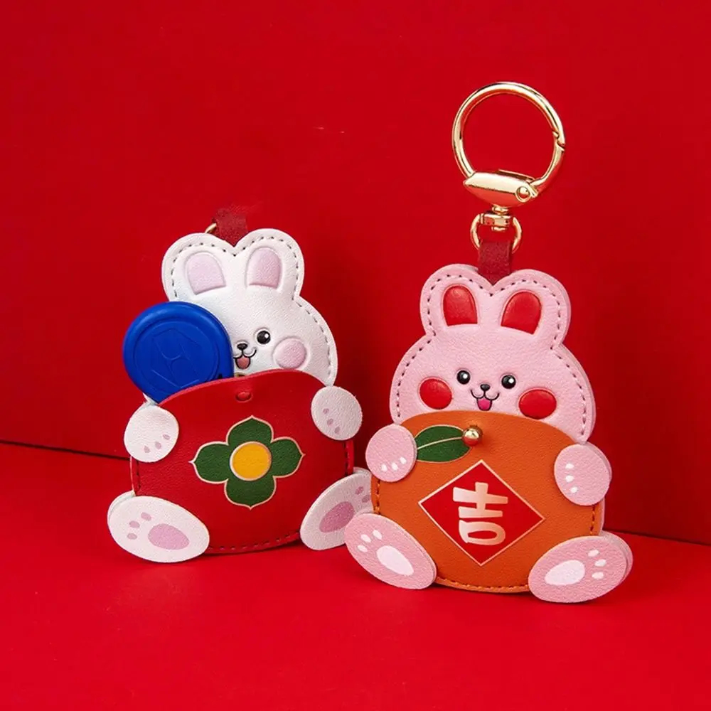 

Bag DIY Charms Keyring Anti-lost Access Control Card Case Access Control Card Sleeve New Year Trinkets Rabbit Key Chain