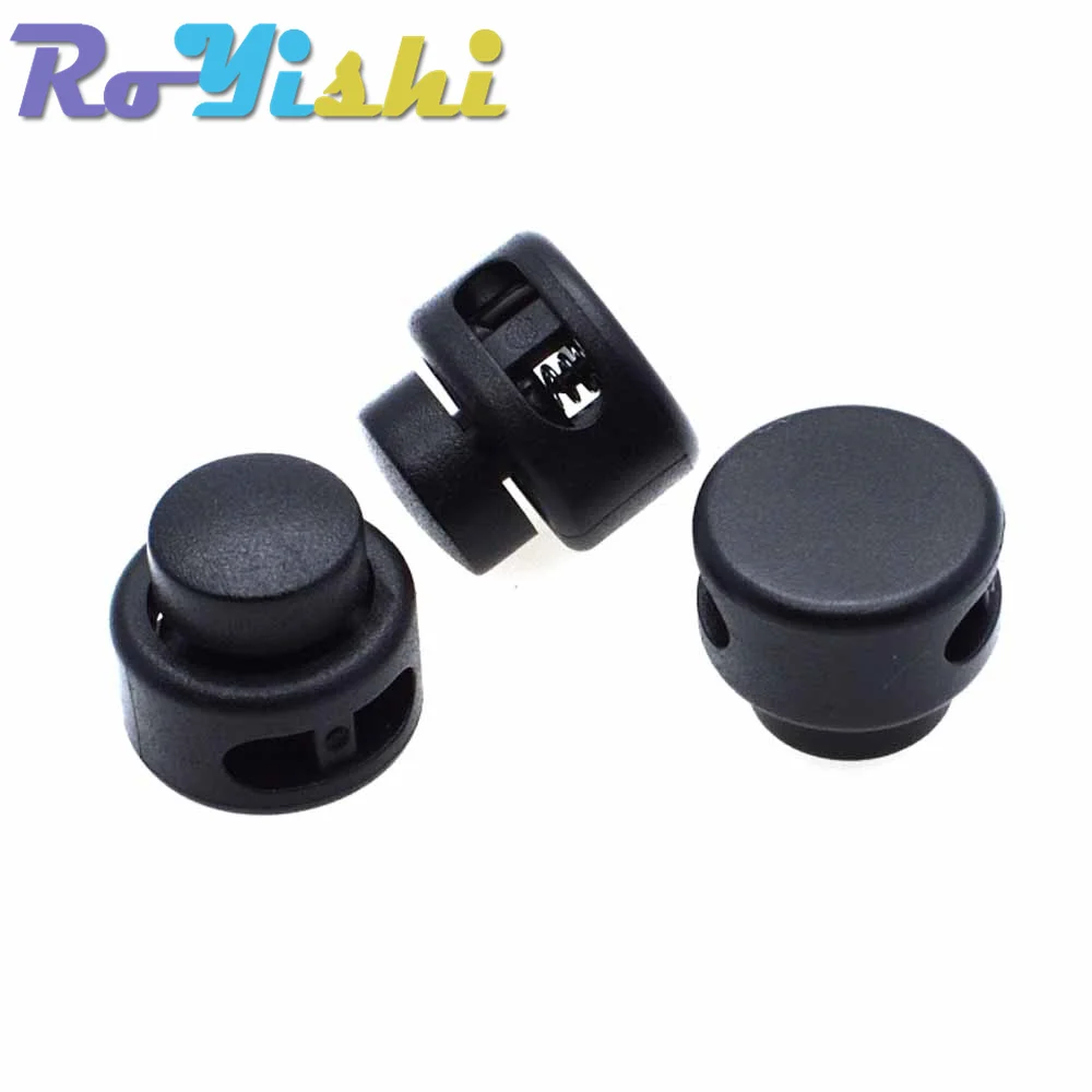 30 Cordoncini A Molla Per Lacci E Zaini – Fermacorda In Plastica Nera 5,5x3 Mm, Per Pantaloni E Cappelli