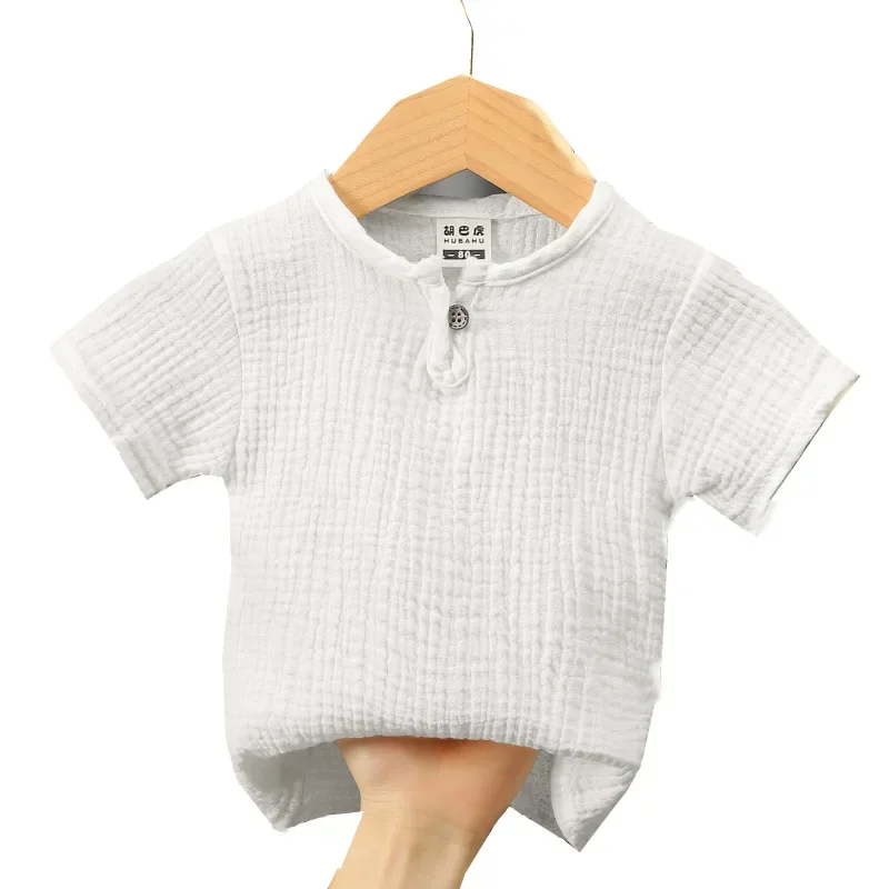 Baby Girls Boys  T Shirts Linen Cotton Boys Tops Children T-shirt  Summer Baby Boys Girls T-shirt Children Clothes Kids - 4