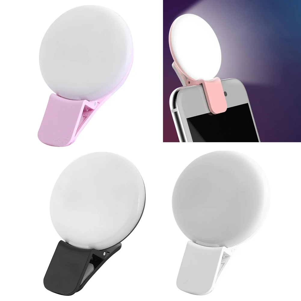Telefono Cellulare Led Selfie Ring Light Portatile Mini Durevole Pratico Tre Stop Dimming Circle Photography Clip Fill Light