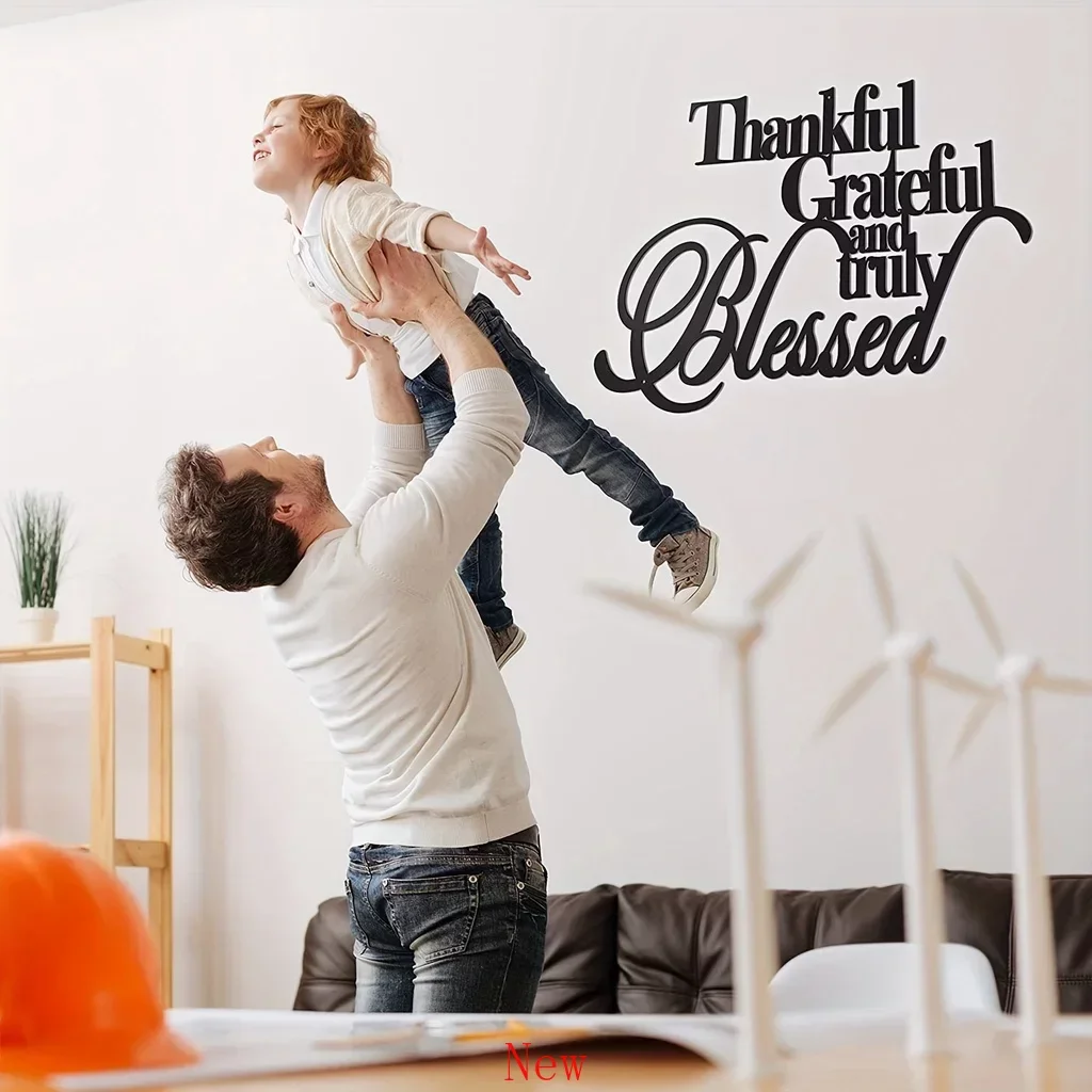 

Promotion Thankful Grateful and Truly Blessed Metal Sign Personalized Home Decor Metal Wall Hanging Metal Art Sign Iron Bedroom
